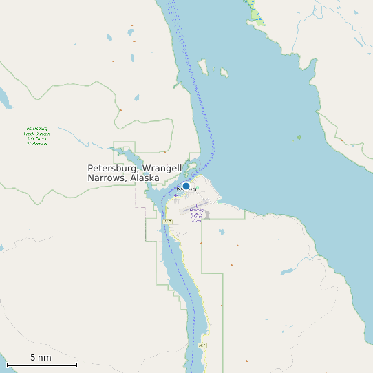 Map of Petersburg, Wrangell Narrows, Alaska Tide Prediction Station