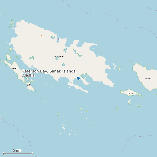 Map of Peterson Bay, Sanak Islands, Alaska Tide Prediction Station