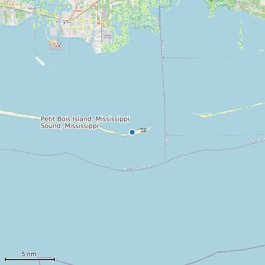 Map of Petit Bois Island, Mississippi Sound, Mississippi Tide Prediction Station