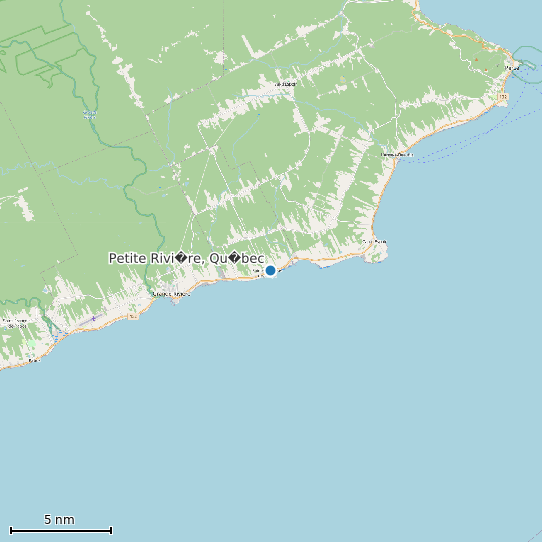 Map of Petite Rivi�re, Qu�bec Tide Prediction Station