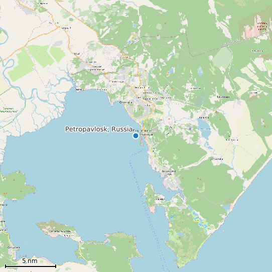 Map of Petropavlosk, Russia Tide Prediction Station