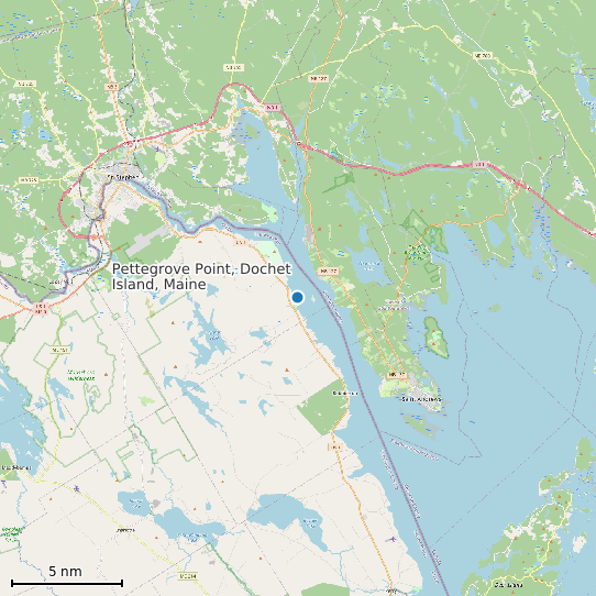 Map of Pettegrove Point, Dochet Island, Maine Tide Prediction Station