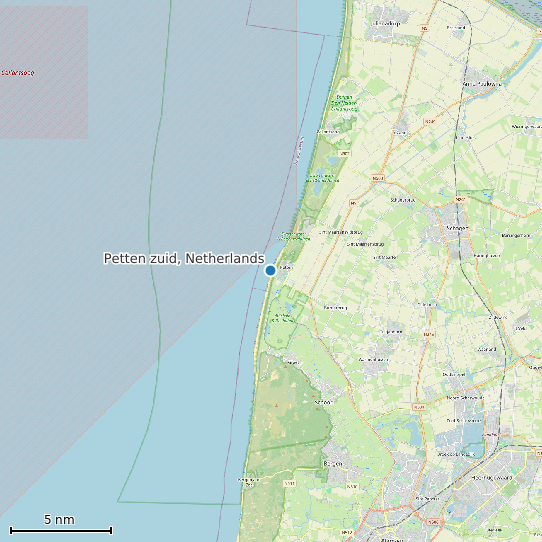 Map of Petten zuid, Netherlands Tide Prediction Station