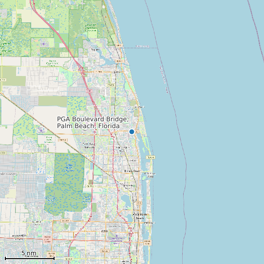 Map of PGA Boulevard Bridge, Palm Beach, Florida Tide Prediction Station