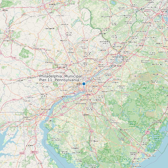 Philadelphia, Municipal Pier 11, Pennsylvania map