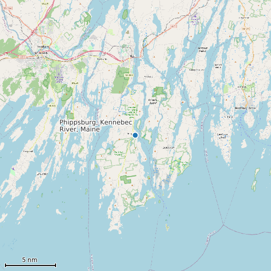 Map of Phippsburg, Kennebec River, Maine Tide Prediction Station