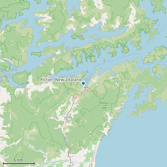 Map of Picton, New Zealand Tide Prediction Station