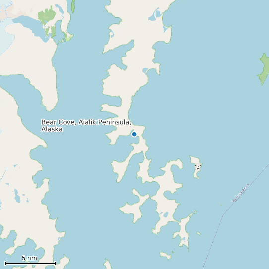 Map of Bear Cove, Aialik Peninsula, Alaska Tide Prediction Station