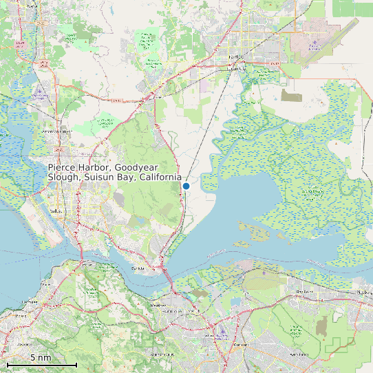 Map of Pierce Harbor, Goodyear Slough, Suisun Bay, California Tide Prediction Station