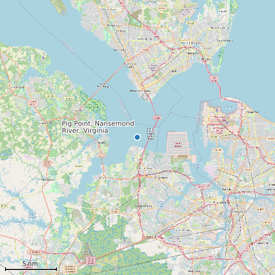 Map of Pig Point, Nansemond River, Virginia Tide Prediction Station