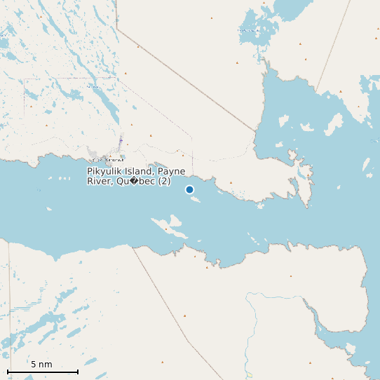 Map of Pikyulik Island, Payne River, Qu�bec (2) Tide Prediction Station