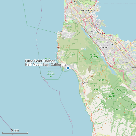 Map of Pillar Point Harbor, Half Moon Bay, California Tide Prediction Station
