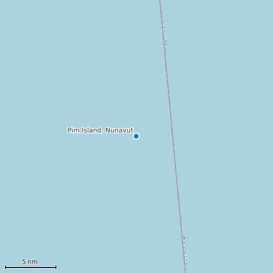 Map of Pim Island, Nunavut Tide Prediction Station