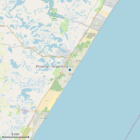 Map of Pinamar, Argentina Tide Prediction Station