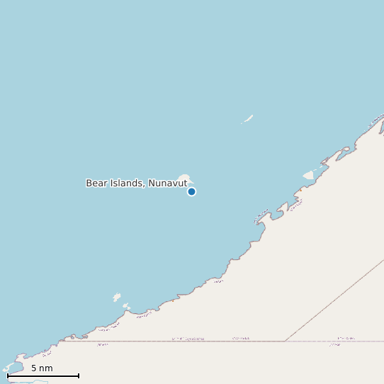 Map of Bear Islands, Nunavut Tide Prediction Station