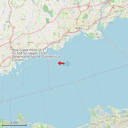 Map of Pine Creek Point, 2.3 mi SSE of (depth 15 ft), Long Island Sound, Connecticut Current Prediction Station