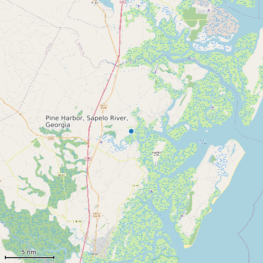 Map of Pine Harbor, Sapelo River, Georgia Tide Prediction Station