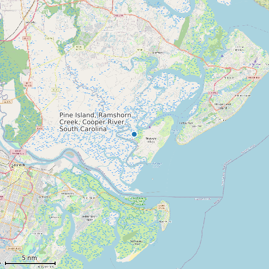 Map of Pine Island, Ramshorn Creek, Cooper River, South Carolina Tide Prediction Station