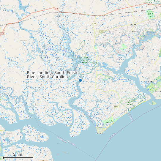 Map of Pine Landing, South Edisto River, South Carolina Tide Prediction Station