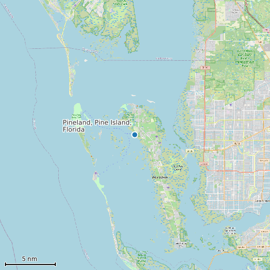 Map of Pineland, Pine Island, Florida Tide Prediction Station