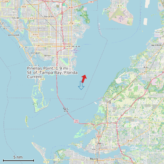 Map of Pinellas Point, 1.9 mi SE of, Tampa Bay, Florida Current Prediction Station