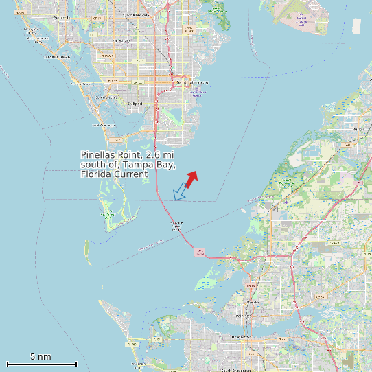 Map of Pinellas Point, 2.6 mi south of, Tampa Bay, Florida Current Prediction Station