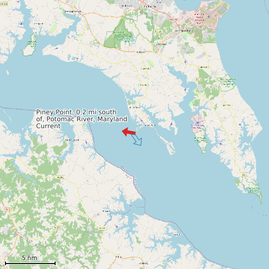 Map of Piney Point, 0.2 mi south of, Potomac River, Maryland Current Prediction Station