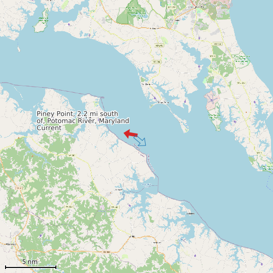 Map of Piney Point, 2.2 mi south of, Potomac River, Maryland Current Prediction Station