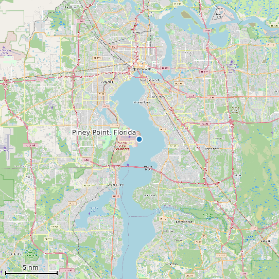 Map of Piney Point, Florida Tide Prediction Station