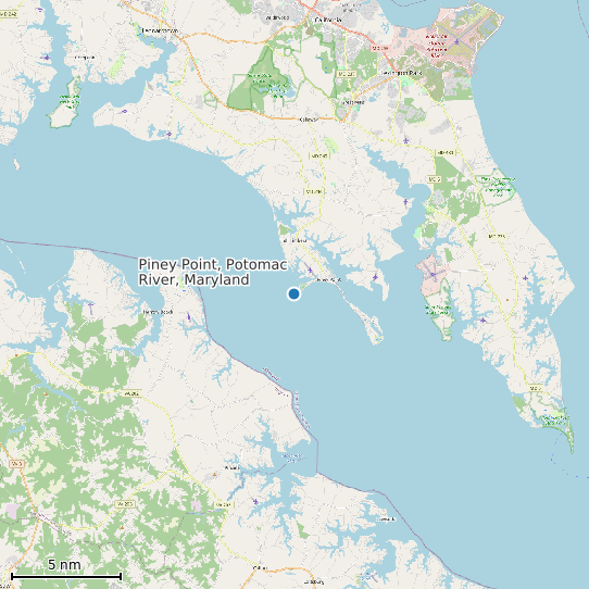Map of Piney Point, Potomac River, Maryland Tide Prediction Station