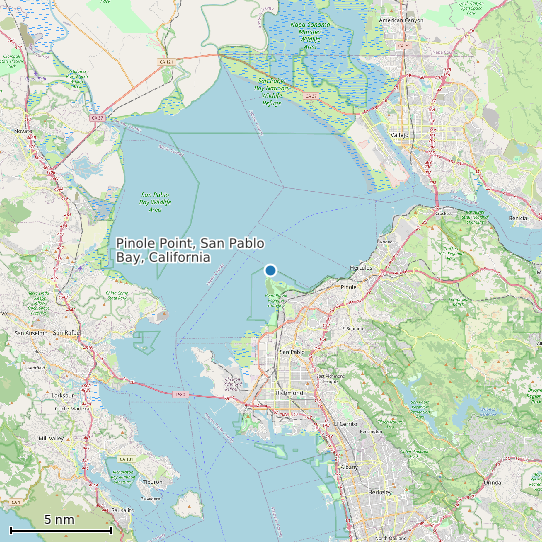 Map of Pinole Point, San Pablo Bay, California Tide Prediction Station