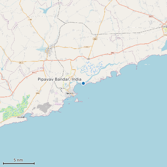 Map of Pipavav Bandar, India Tide Prediction Station