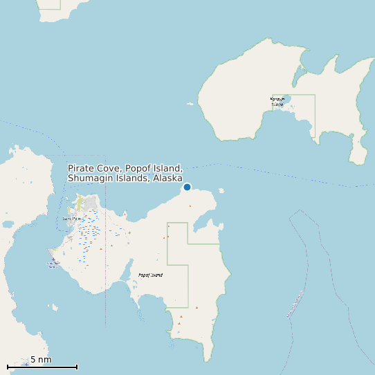 Map of Pirate Cove, Popof Island, Shumagin Islands, Alaska Tide Prediction Station
