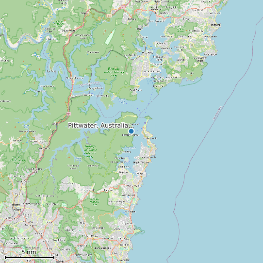 Map of Pittwater, Australia Tide Prediction Station