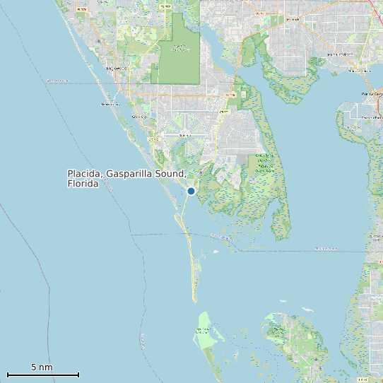 Map of Placida, Gasparilla Sound, Florida Tide Prediction Station