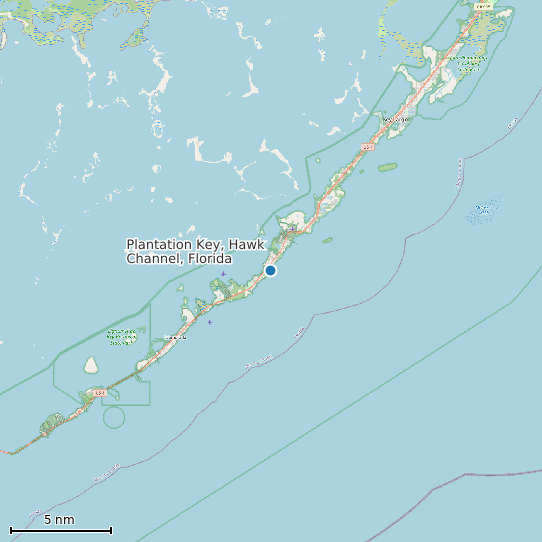 Map of Plantation Key, Hawk Channel, Florida Tide Prediction Station