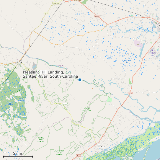 Map of Pleasant Hill Landing, Santee River, South Carolina Tide Prediction Station