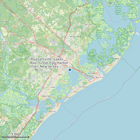 Map of Pleasantville, Lakes Bay, Great Egg Harbor Inlet, New Jersey Tide Prediction Station