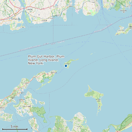 Map of Plum Gut Harbor, Plum Island, Long Island, New York Tide Prediction Station