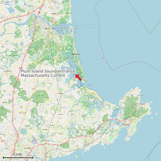 Map of Plum Island Sound entrance, Massachusetts Current Prediction Station
