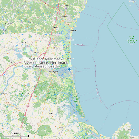 Map of Plum Island, Merrimack River entrance, Merrimack River, Massachusetts Tide Prediction Station