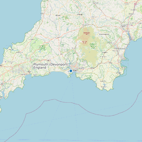 Map of Plymouth (Devonport), England Tide Prediction Station