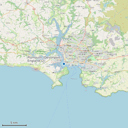 Map of Plymouth (Devonport), England (2) Tide Prediction Station