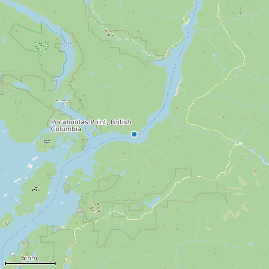 Map of Pocahontas Point, British Columbia Tide Prediction Station