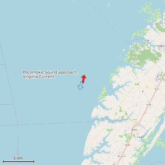 Map of Pocomoke Sound approach, Virginia Current Prediction Station