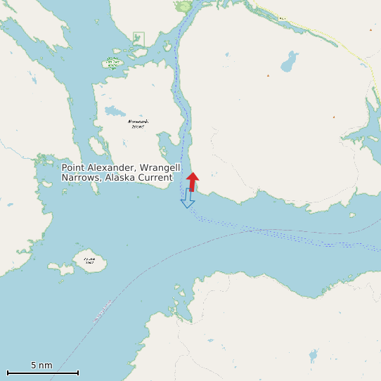 Map of Point Alexander, Wrangell Narrows, Alaska Current Prediction Station