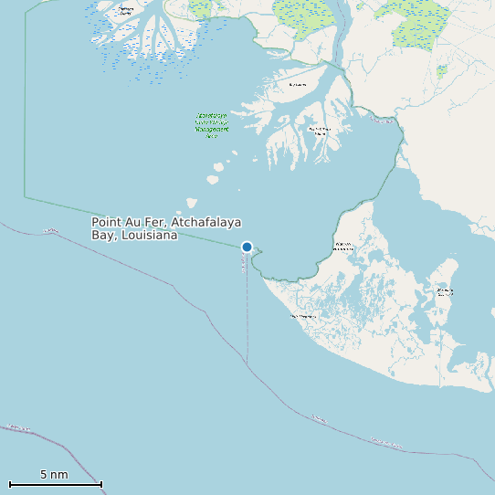 Map of Point Au Fer, Atchafalaya Bay, Louisiana Tide Prediction Station