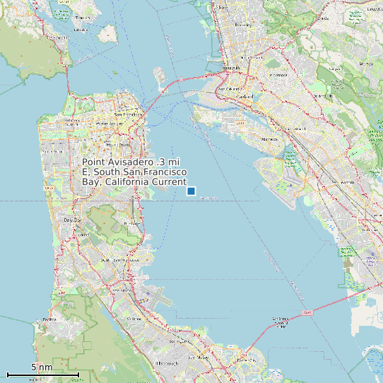 Map of Point Avisadero .3 mi E, South San Francisco Bay, California Current Prediction Station