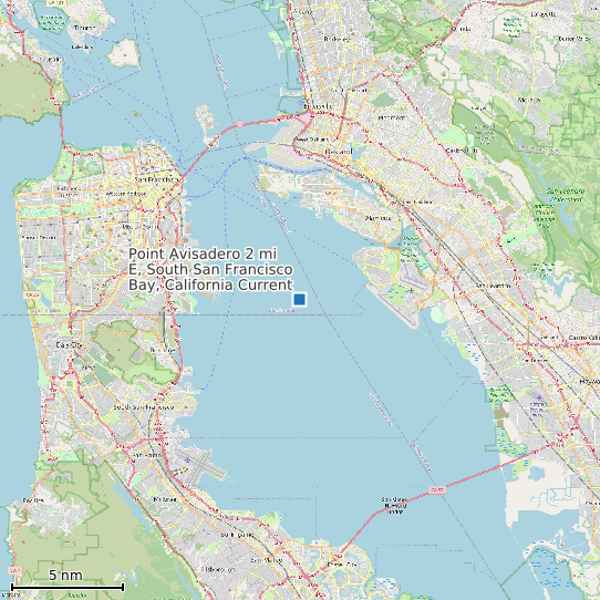 Map of Point Avisadero 2 mi E, South San Francisco Bay, California Current Prediction Station