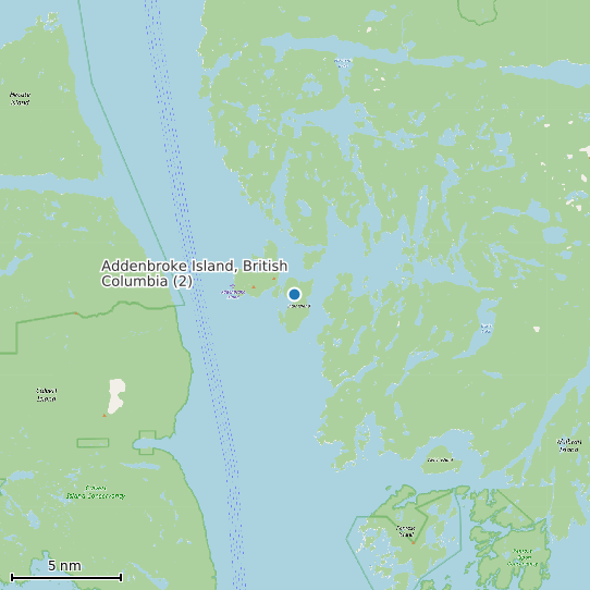 Map of Addenbroke Island, British Columbia (2) Tide Prediction Station
